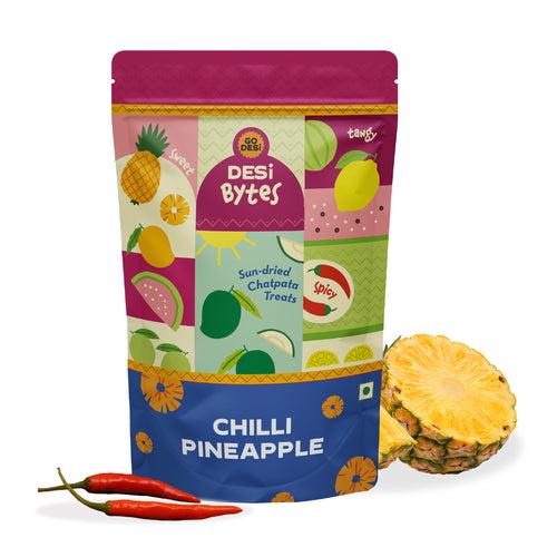 Chilli Pineapple Bytes | Sun-dried Pineapple Snack | 100% Natural | 150gms