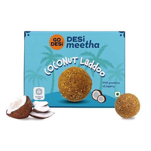 Coconut Laddoo | Jaggery | Pack of 2 x 200g | Laddu | 400 grams | DESi Meetha | Mithai Gifts