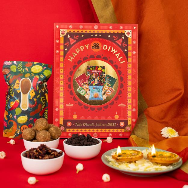 Shubh Diwali Gift Hamper | Indian Mithai, Desi Popz, Diyas | Diwali Gift Box