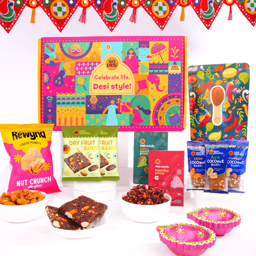 Meetha-Namkeen Diwali Gift Hamper | Diwali decoration-Toran, Diya | Dry Fruit Mithai, Meetha Paan, Namkeen & Sweets - Gift Box