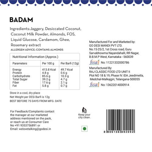 Badam Barfi | 420 Gms | Coconut & Jaggery