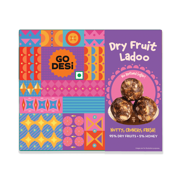 Dry Fruit Laddoo | No Refined Sugar | Classic Indian Mithai | DESi Sweets - Pack of 2 x 200g