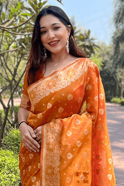 Aadat - Orange (SAREE)