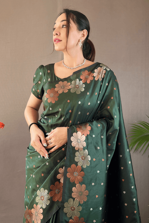 Siya - Bottle Green (SAREE)