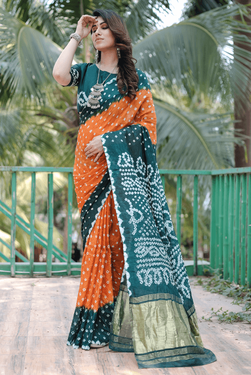 Anupriya - Orange Green (SAREE)