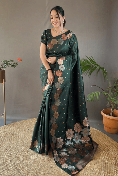 Siya - Bottle Green (SAREE)