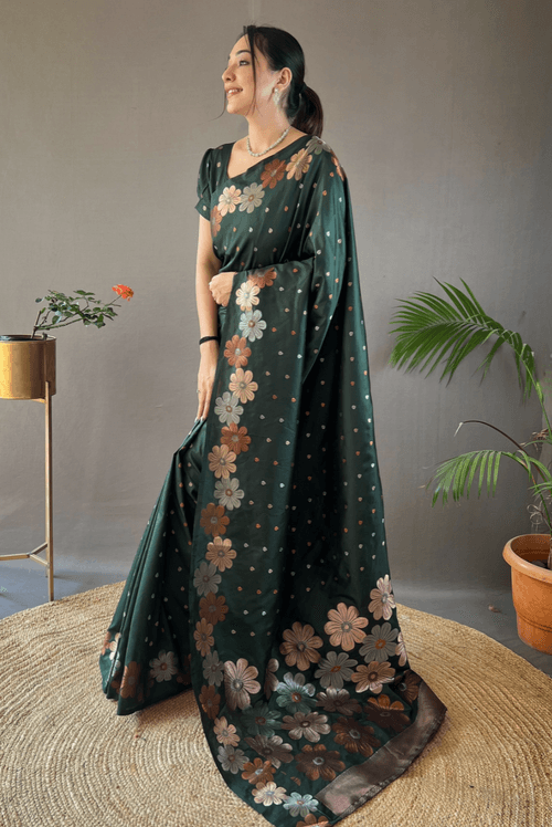 Siya - Bottle Green (SAREE)