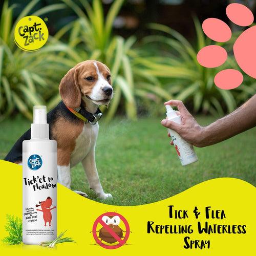 Wipe Right Anti-Bacterial Wet Wipes for Dogs & Cats, 80 Wipes + Tick’et to Fleadom Waterless Dog Shampoo 250 ml