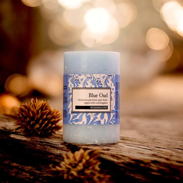 Rosemoore Blueoud Scented Pillar Candle 3x5 Inches