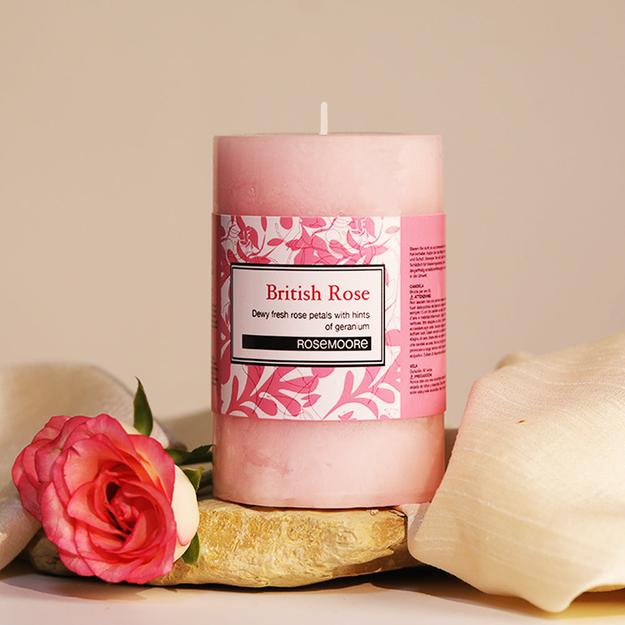 Rosemoore Crystal Rose Scented Pillar Candle 3x5 Inches