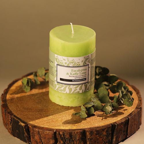 Rosemoore Eucalyptus & Kaffir Lime Scented Pillar Candle 3x5 Inches