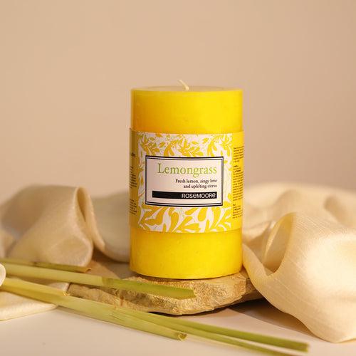 Rosemoore Lemongrass Scented Pillar Candle 3x5 Inches