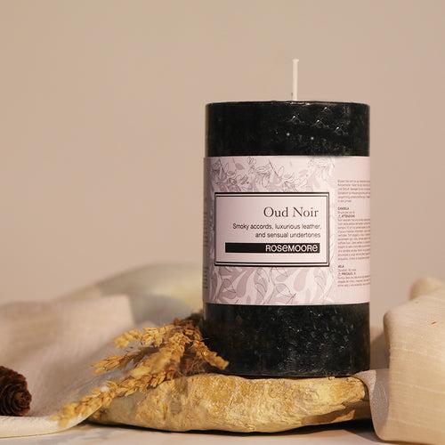 Rosemoore Oud Noir Scented Pillar Candle 3x5 Inches