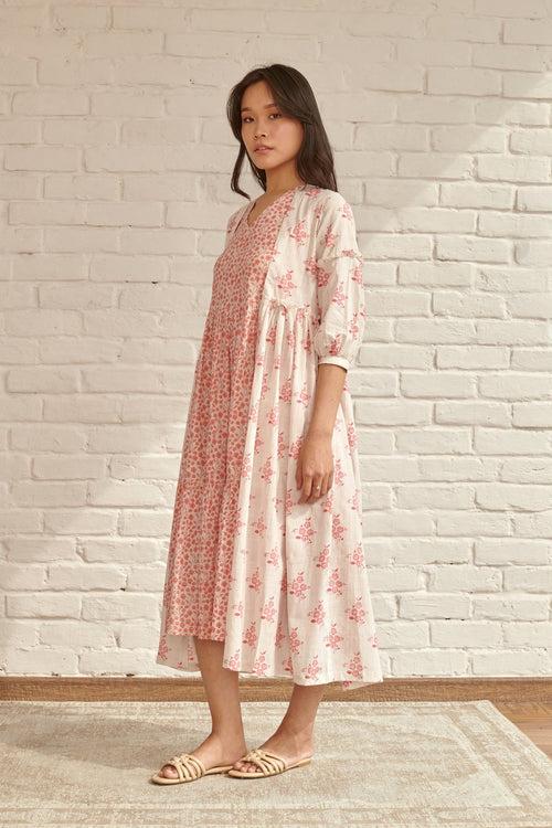 Peach Flora Dress