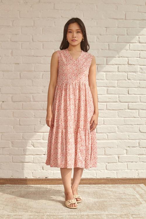 Peach Flora Dress