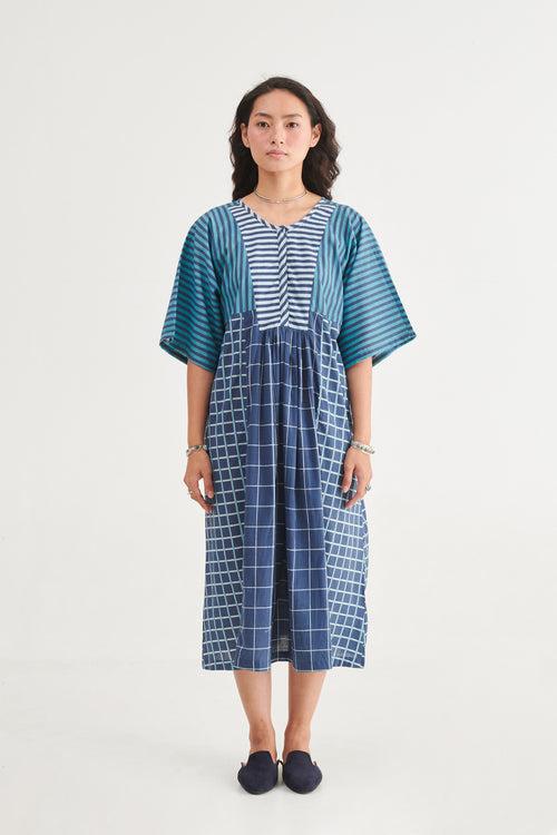 Indigo Turquoise Kaftan Dress