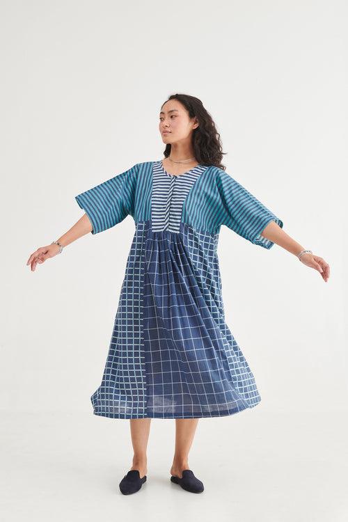 Indigo Turquoise Kaftan Dress