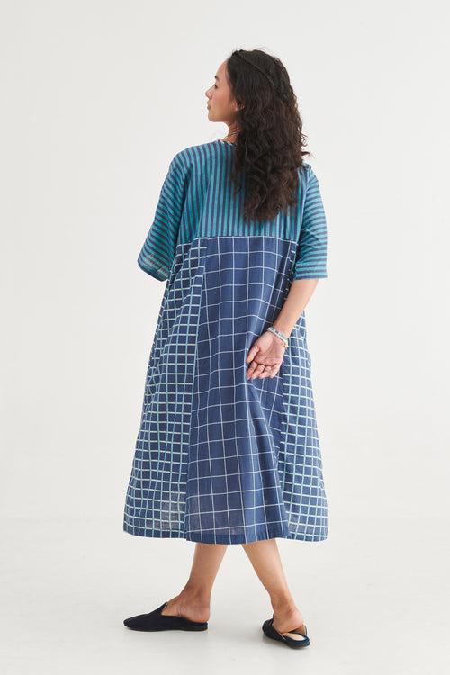 Indigo Turquoise Kaftan Dress