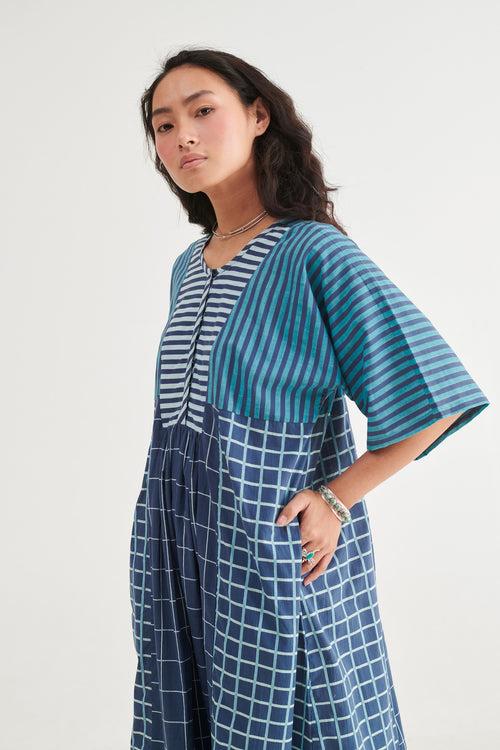 Indigo Turquoise Kaftan Dress