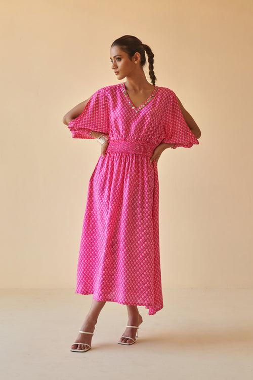 Pink Paisley Smocked Dress