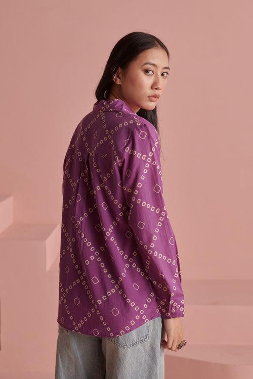 Purple Bandhej Shirt