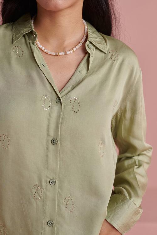 Green Paisley Shirt