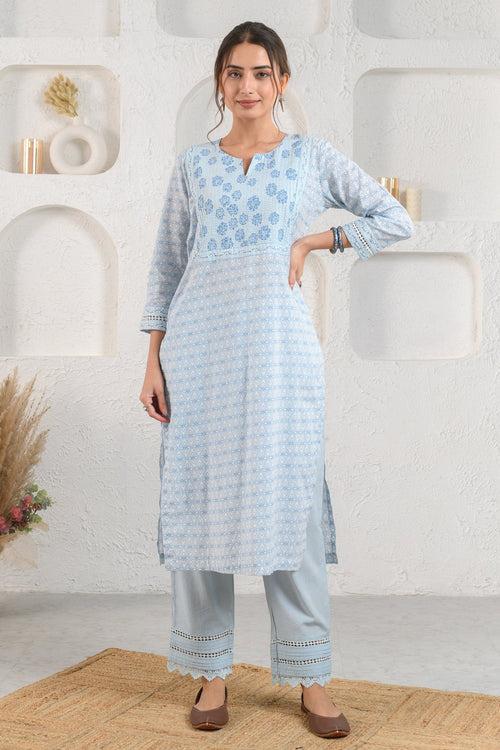 Blue Marigold Kurta