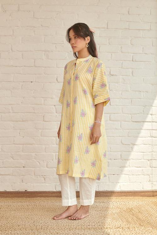 Yellow Voila Kaftan Kurta Set