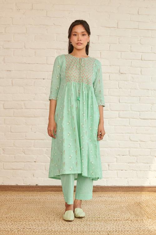 Blue Peony Kurta