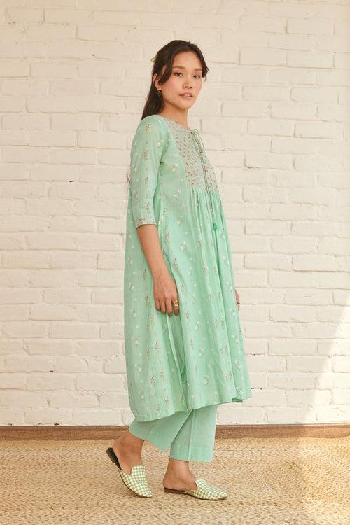 Blue Peony Kurta