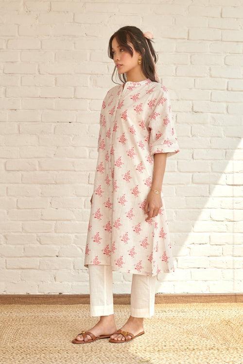 Peach Voila Kaftan Kurta Set