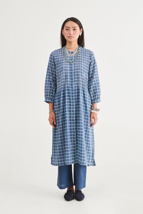 Indigo Pintucked Kurta