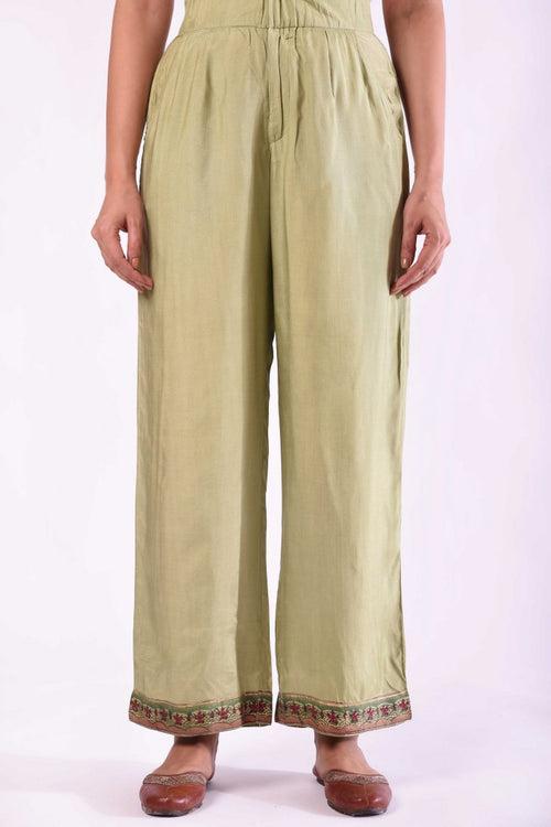 Green Wide Pants