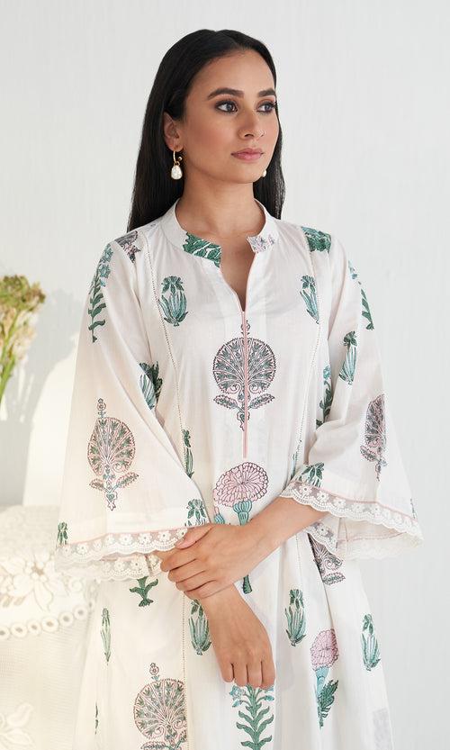 Bahameen 2 Lilac Block Print Boota Kurta With Palazzo Set Of 2