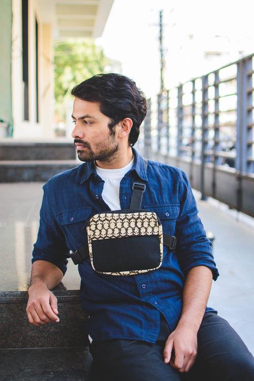 Black Retro Chest Bag