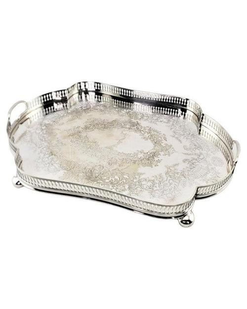 Sunrise Fusion Silver Plated Tray With Carving