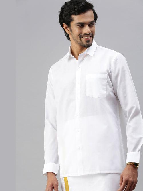 Mens Premium 100% Cotton White Shirt -Majestic