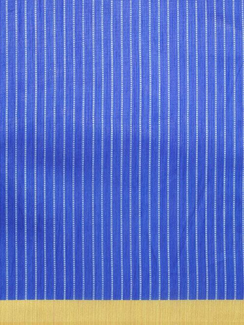 Women Semi Cotton Print Saree Blue -SCS76