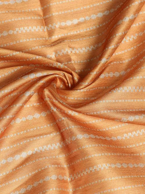 Women Semi Cotton Print Saree Orange -SCS75