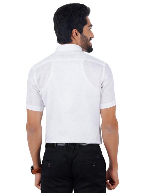 Mens 100% Pure Linen White Shirt 5605