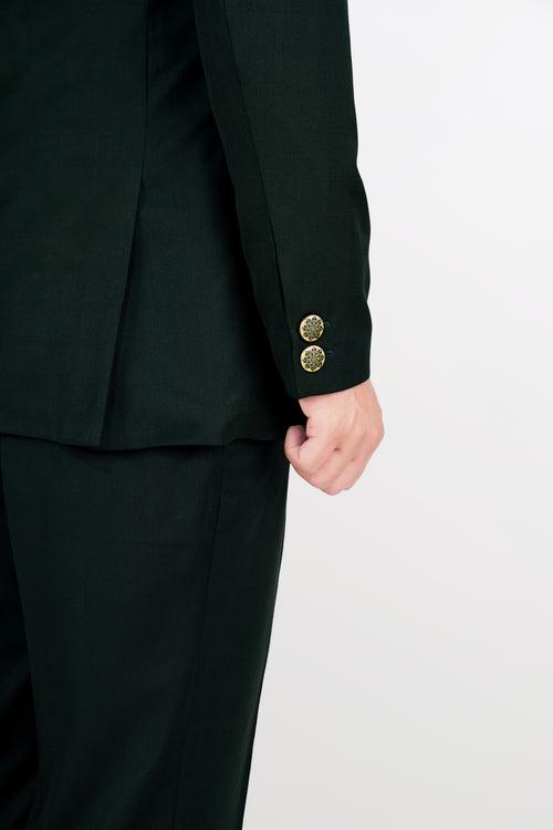 Kaitoke Green Wool Rich Bandhgala Designer Blazer