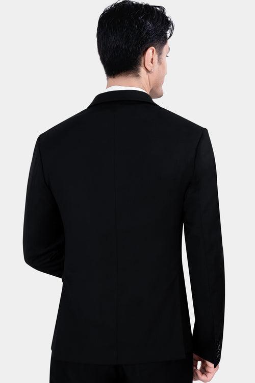 Jade Black Hand Painted Premium Wool Rich Designer Blazer