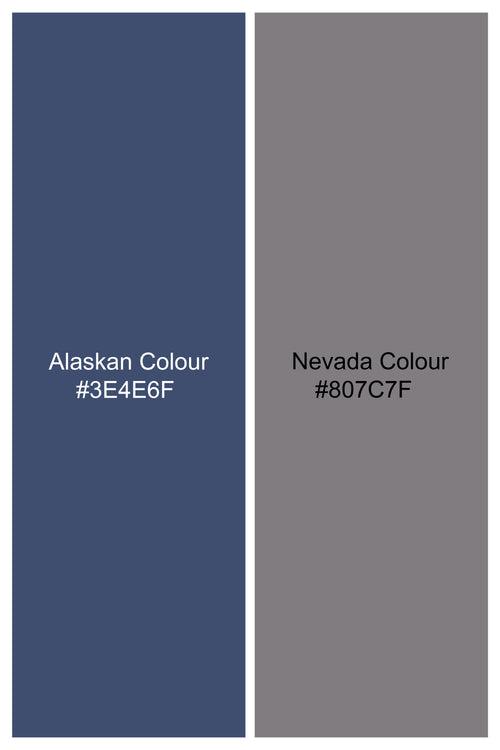 Alaskan Blue and Nevada Brown Plaid Wool Rich Designer Blazer