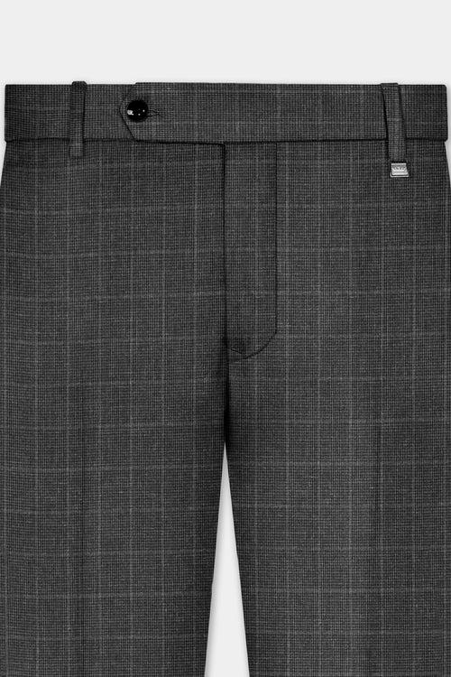 Iridium Gray Plaid Wool Blend Pant