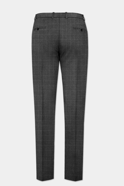 Iridium Gray Plaid Wool Blend Pant