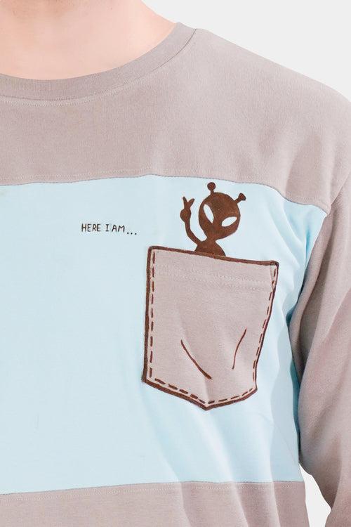 Blossom Brown and Beau Blue Hand Painted Premium Cotton Jersey Sweatshirt