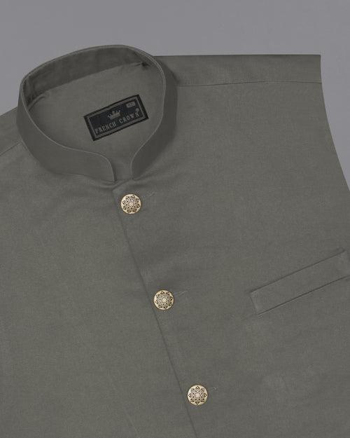 Ironside Gray Stretchable Premium Cotton Traveler Nehru Jacket