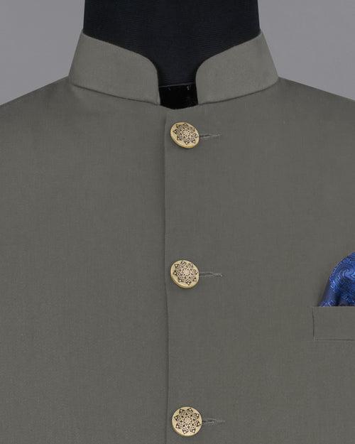 Ironside Gray Stretchable Premium Cotton Traveler Nehru Jacket