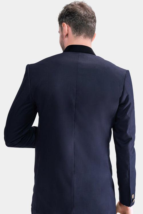 Haiti Blue Wool Rich Bandhgala Designer Blazer