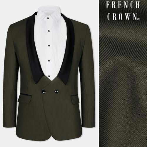 Birch Green Wool Rich Tuxedo Designer Blazer